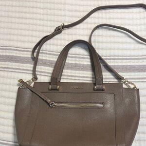 Furla Taupe Leather Satchel